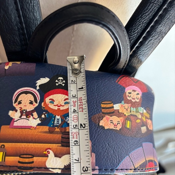 LOUNGEFLY DISNEY Mini Backpack with Pirates Of The Caribbean Cartoon Style Print - Picture 6 of 12